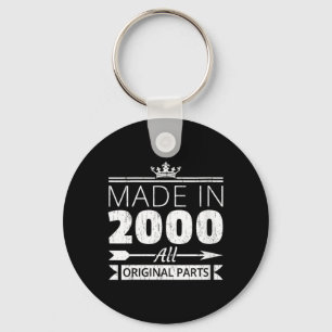 Vrouw Geboren In 2000 Verjaardag Vintage Grappige Sleutelhanger
