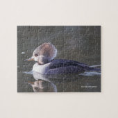 Vrouw Geboste Merganser Duck bij de Pond Legpuzzel (Horizontaal)