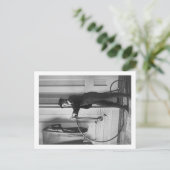 Vrouw Gedprezen als Man met fietsfoto Briefkaart (Staand voorkant)