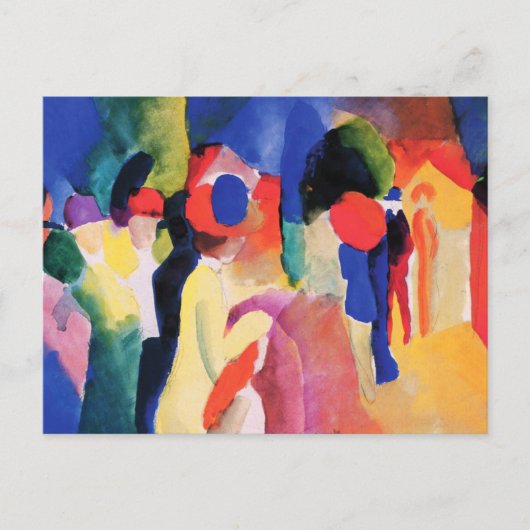 Vrouw Geel Jas August Macke Briefkaart (Voorkant)