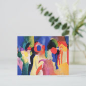 Vrouw Geel Jas August Macke Briefkaart (Staand voorkant)