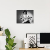 Vrouw gekleed als drummer uit Amerika Poster (Thuiskantoor)