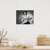 Vrouw gekleed als drummer uit Amerika Poster (Keuken)