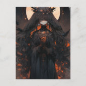 Vrouw Gekleed in Zwart Briefkaart (Voorkant)