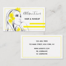 Vrouw Gele bloemen in Haar Elegante Make-up artist