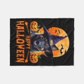 Vrouw gelukkig Halloween hond 1 Fleece Deken (Voorkant (Horizontaal))
