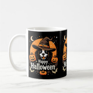 Vrouw gelukkig Halloween hond Koffiemok
