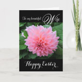 Vrouw / Gelukkig Pasen - Mooie Roze Dahlia Feestdagen Kaart (Voorkant)