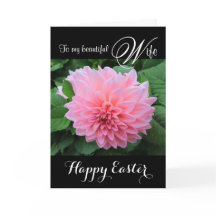 Vrouw / Gelukkig Pasen - Mooie Roze Dahlia