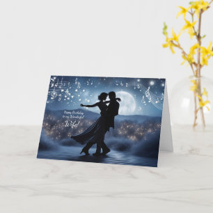 Vrouw Gelukkige Verjaardag Romantisch Paar Dansen Kaart