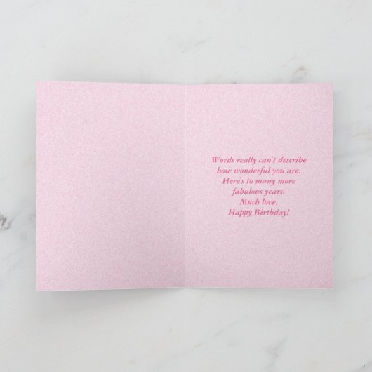 Vrouw Gelukkige Verjaardag Woorden van Lof Kaart (Binnen)