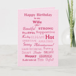 Vrouw Gelukkige Verjaardag Woorden van Lof Kaart