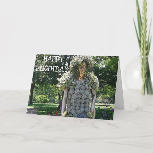 Vrouw gemaakt van Succulents Birthday Card Kaart (Voorkant)