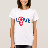 VROUW-gendercode LOVE aanpasbaar T-shirt (Voorkant)