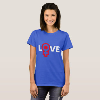 VROUW-gendercode LOVE donker aanpasbaar T-shirt