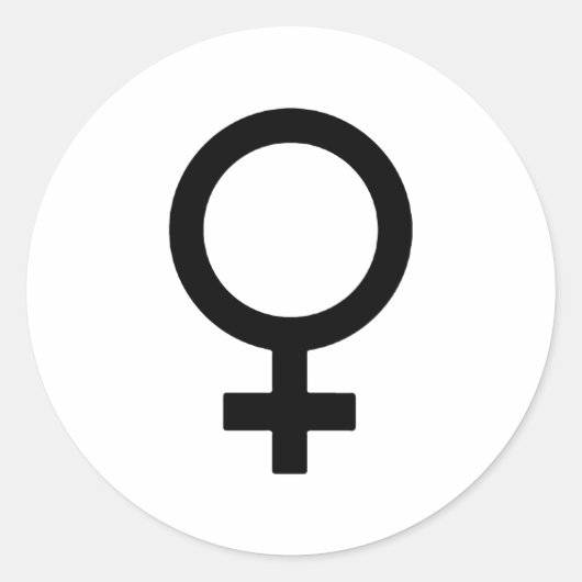 Vrouw Gendersymbool Ronde Sticker (Voorkant)