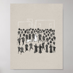 Vrouw genezen aan de rand van Jezus’ kleed Poster