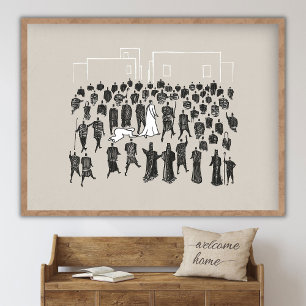 Vrouw genezen, zoom van de mantel van Jezus, rand  Poster