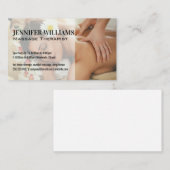 Vrouw geniet van rugmassage visitekaartje (Voorkant / Achterkant)