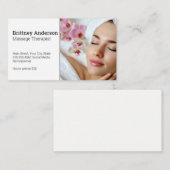 Vrouw geniet van Spa | Bloemblaadjes Visitekaartje (Voorkant / Achterkant)