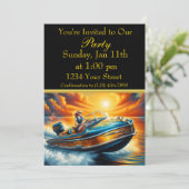 Vrouw Genieten van Ocean Breeze PARTY Kaart (Staand voorkant)