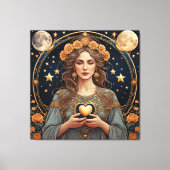 Vrouw Gepassioneerd Hart - Tarot Canvas Afdruk (Voorkant)