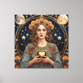 Vrouw Gepassioneerd Hart - Tarot Canvas Afdruk (Voorkant)