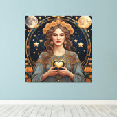 Vrouw Gepassioneerd Hart - Tarot Canvas Afdruk (Insitu (Houten vloer))