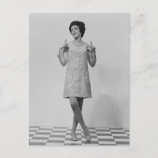 Vrouw Gesturing Briefkaart (Voorkant)