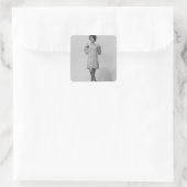 Vrouw Gesturing Vierkante Sticker (Tas)