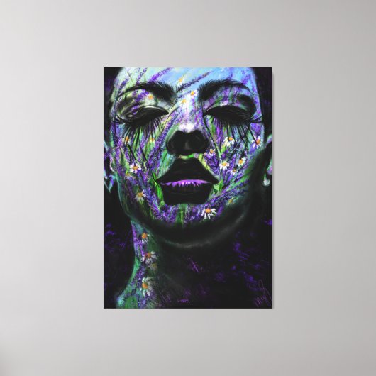 Vrouw geur van Lavendel Canvas Print (Voorkant)