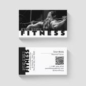 Vrouw Gewichtheffen Fitness Zwart Wit Visitekaartje