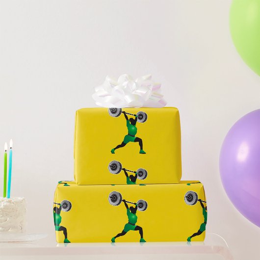 Vrouw Gewichtheffen Glossy Wrapping Paper Cadeaupapier