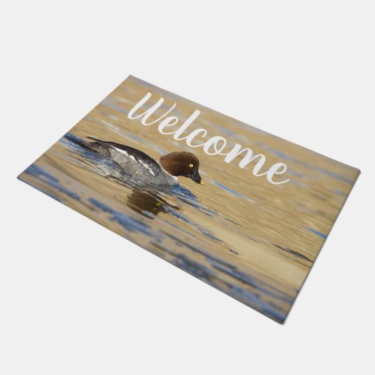 Vrouw gewone Goldenoogeend Deurmat (Schuin)