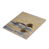 Vrouw gewone Goldenoogeend Tegeltje (Zijkant)