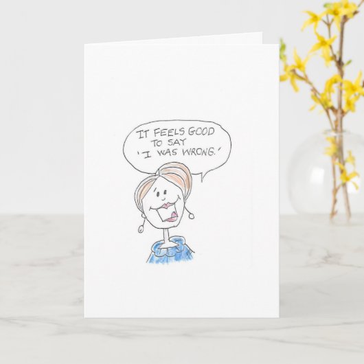 Vrouw gezegde dat ze fout was kaart (Gele Bloem)