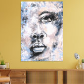 Vrouw gezicht - Abstract kunstmatig vormend schild Canvas Afdruk (Insitu (Woonkamer))
