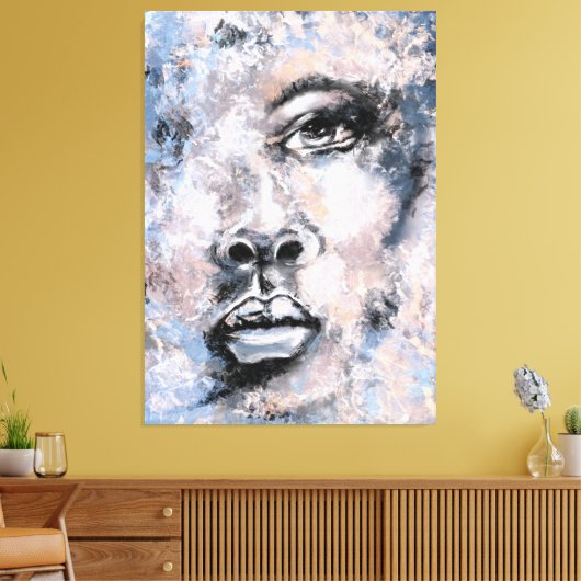 Vrouw gezicht - Abstract kunstmatig vormend schild Canvas Afdruk (Insitu (Woonkamer))