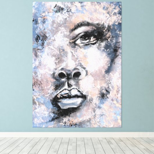 Vrouw gezicht - Abstract kunstmatig vormend schild Canvas Afdruk (Insitu (Houten vloer))