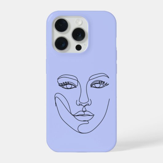 Vrouw Gezicht Abstracte Moderne Lijn Kunst Design iPhone Hoesje (Achterkant)