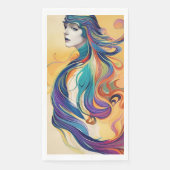 Vrouw Gezicht Avatar Moderne Gastenhanddoek Servet (Voorkant)