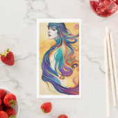 Vrouw Gezicht Avatar Moderne Gastenhanddoek Servet (Insitu)