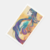 Vrouw Gezicht Avatar Moderne Gastenhanddoek Servet (Hoek)