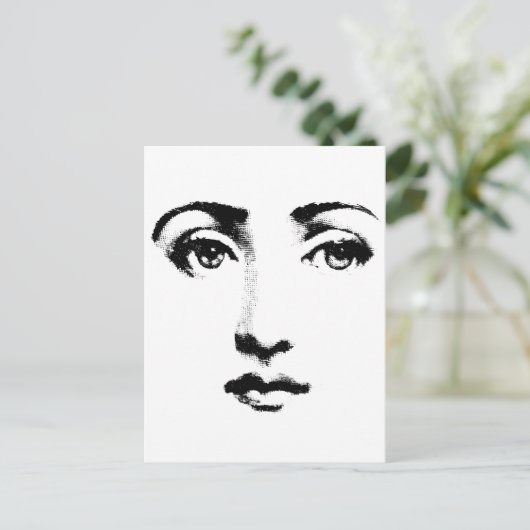 Vrouw gezicht briefkaart (Staand voorkant)