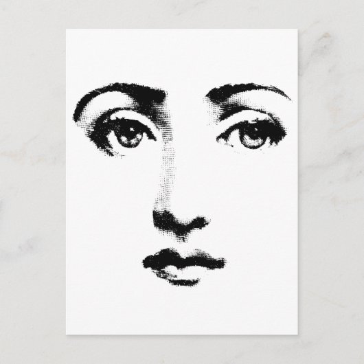 Vrouw gezicht briefkaart (Voorkant)