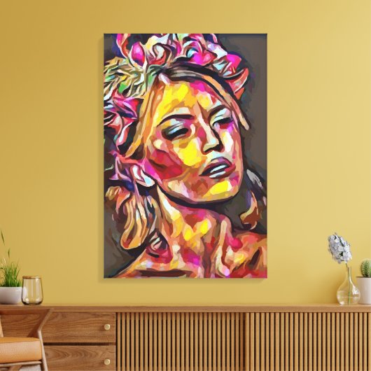 Vrouw gezicht canvas afdruk (Insitu (Woonkamer))