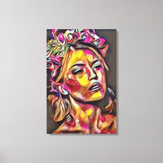 Vrouw gezicht canvas afdruk (Voorkant)