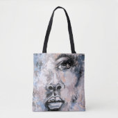 Vrouw Gezicht Canvas tas Moderne Stijl het Schilde (Voorkant)
