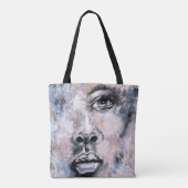 Vrouw Gezicht Canvas tas Moderne Stijl het Schilde (Achterkant)