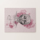 Vrouw gezicht in Wijnglas Surreal tekening Kunst Legpuzzel (Horizontaal)